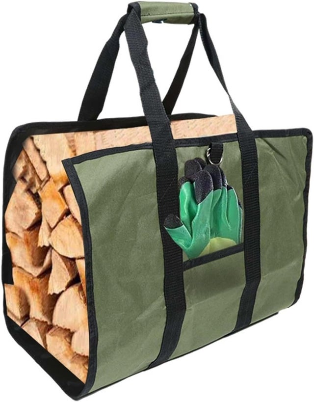 Sac à bois de chauffage Sac fourre-tout Portable robuste de grande capacité fourre-tout de stockage de bois de chauffage avec poignée