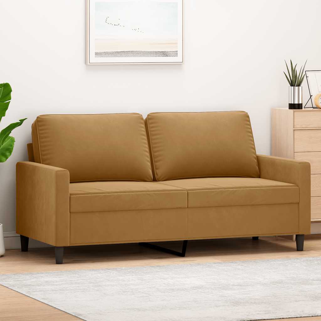 Vidaxl Sofá De 2 Plazas Terciopelo 140 Cm Marrón , Leroy Merlin