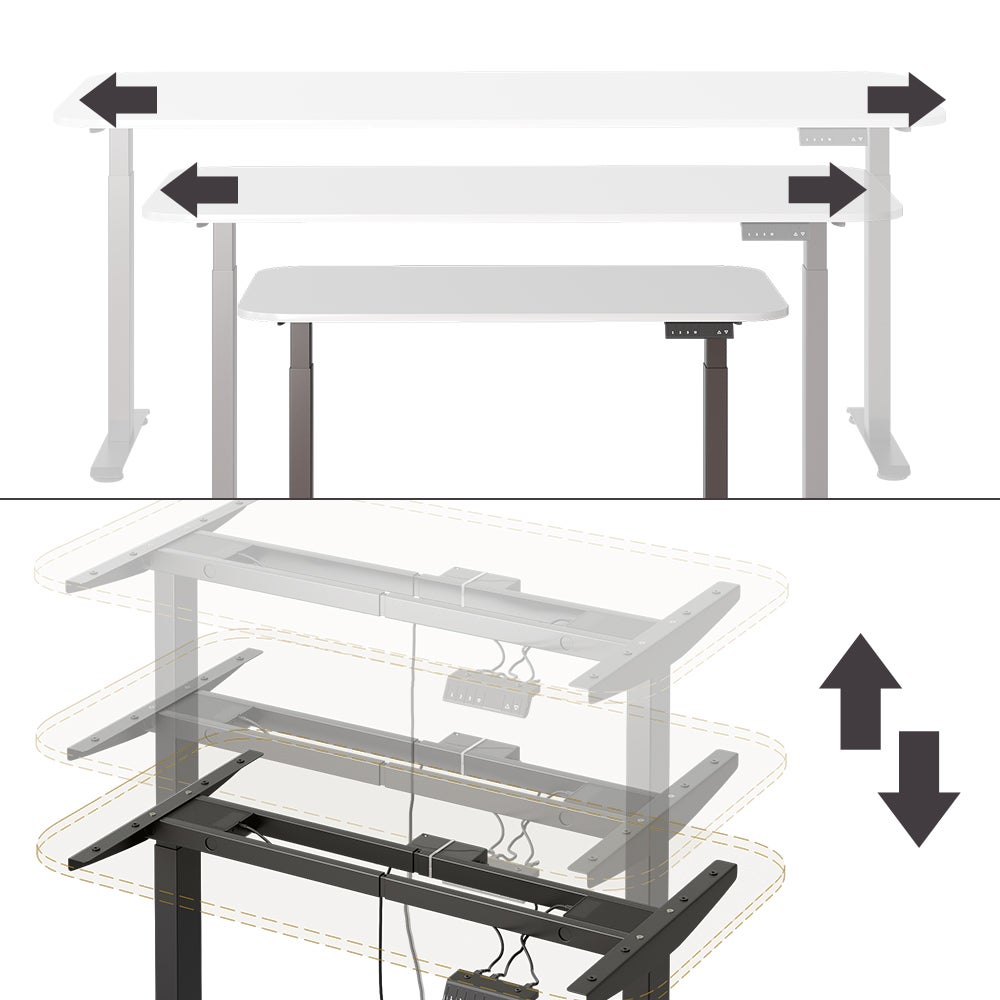 Vicco Biurko Elevate, Czarny/biały, 120 x 70 cm 2 silniki - 5