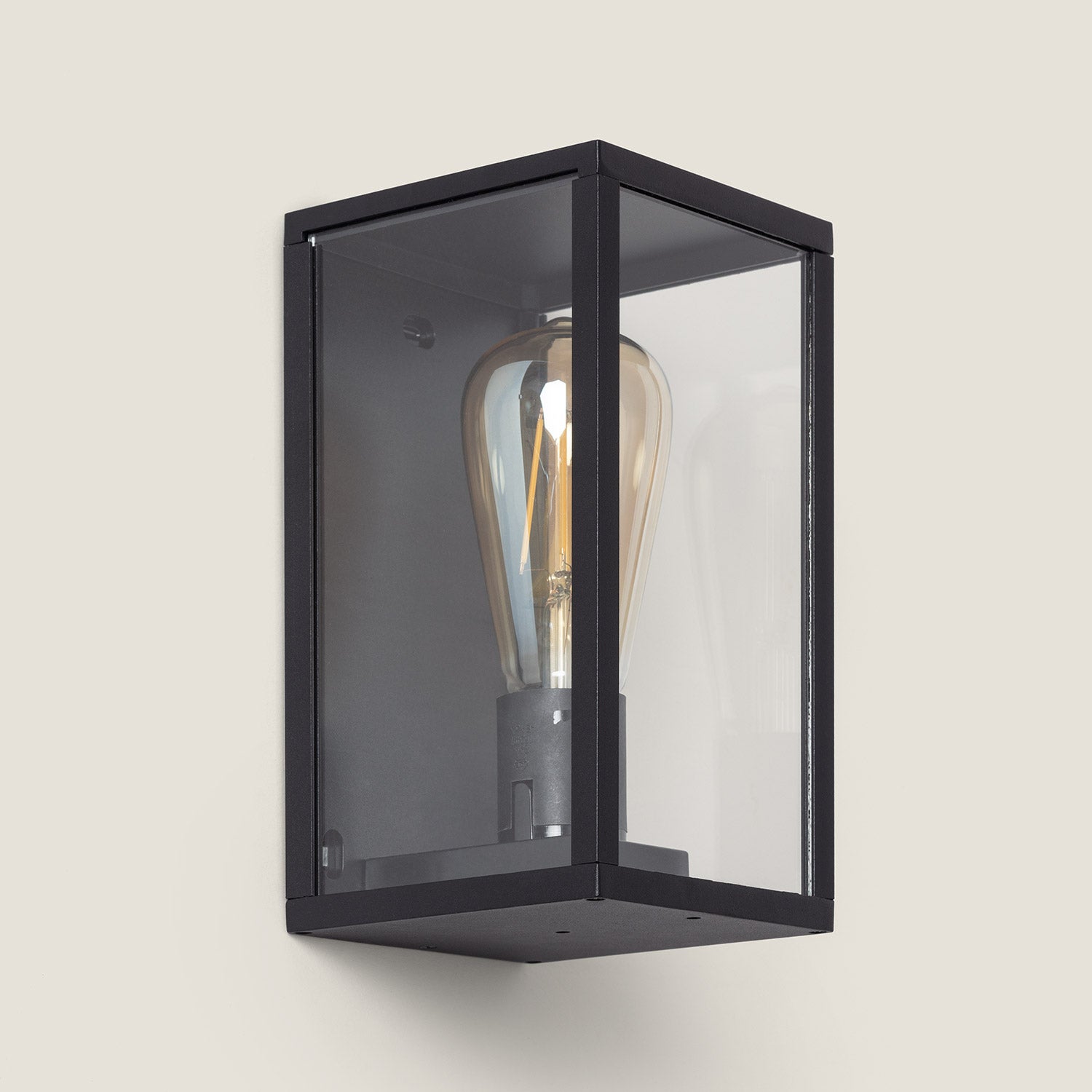 Ledkia - Aplique de Pared Exterior Aluminio y Cristal Atrium, Negro ...