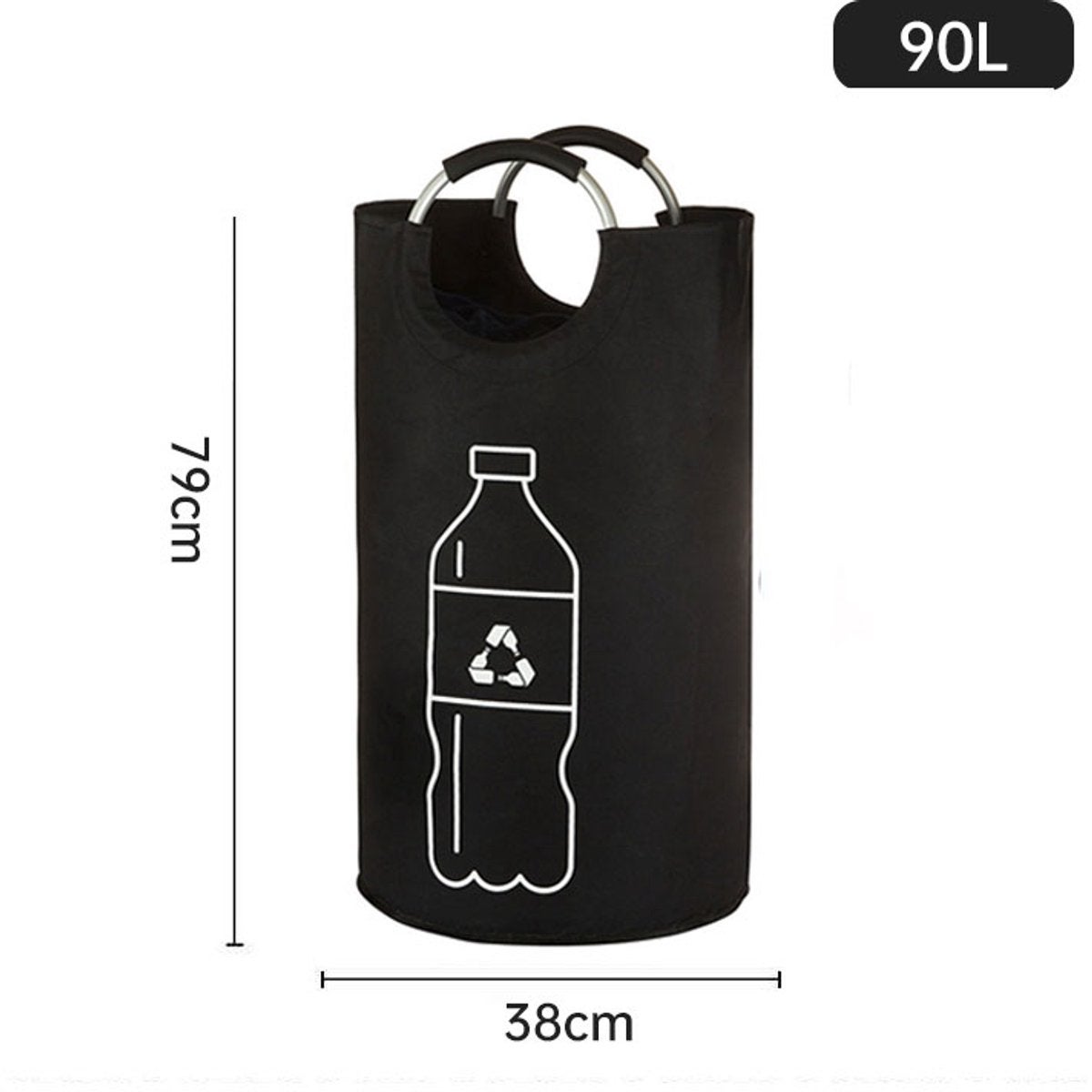 Sticlă neagră Oxford imprimată cu mâner inelar, 90L, 38*79CM, completă cu mâner inelar