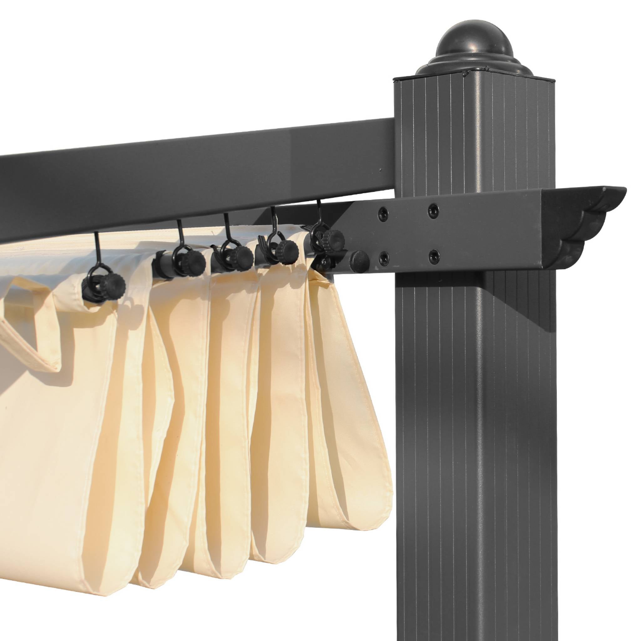 Pergola murale en aluminium - Murum 3x4m - Tonnelle Toile ecru MURUM 3X4M - 3