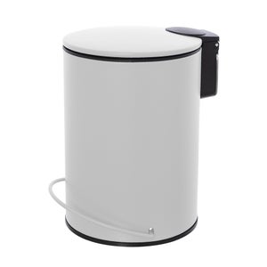 Pattumiera A Pedale MSV Osaki - 3 Litri, Con Coperchio E Secchiello Estraibile, Compatta Per Bagno, Nero - Foto 10