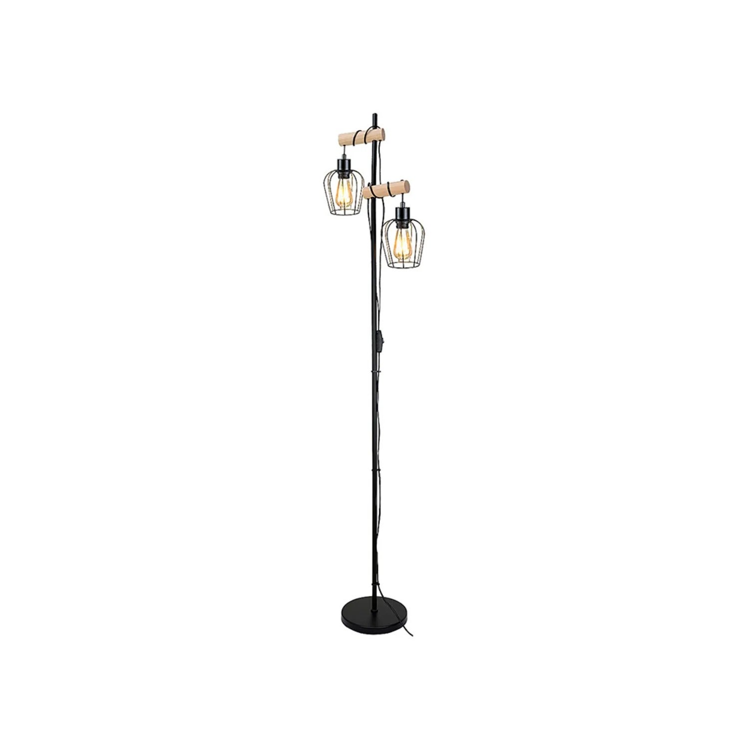 Lampa podłogowa stojąca Fabian czarna 2xE27x40W wym: 168 x 34,5 x 23 cm metal Rabalux