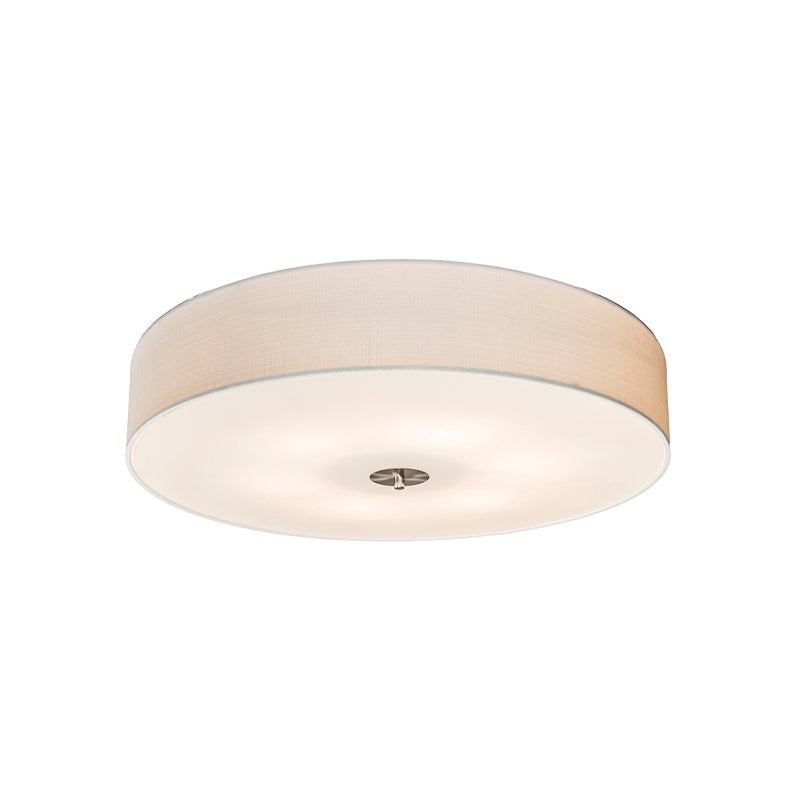Rustykalna lampa sufitowa biała 70 cm - Drum Jute