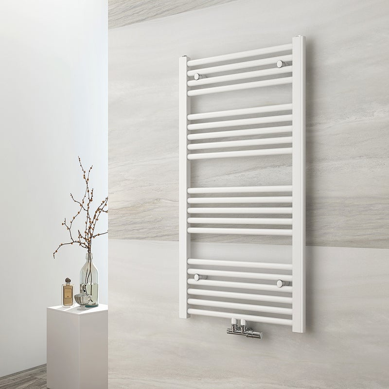 EMKE Grzejnik Łazienkowy 427W, 100x50 cm, 6 bar, do 3 m² – Biały