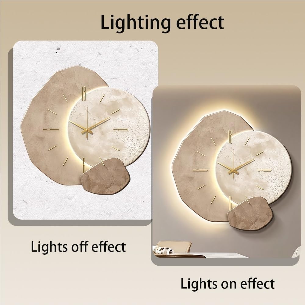 Suspendue Créative avec Lumière LED, Horloge Murale Lumineuse, Simple Horloge Décorative d'art pour Hôtel pour Restauration à 40 * 40cm - 4
