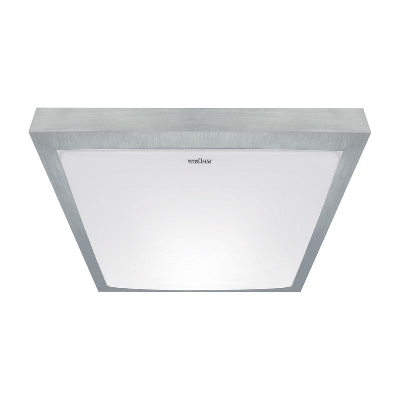 Plafon Alex kwadratowy srebrno-biały LED 18W 4000K 1260lm wym: 8 x 32 cm IP44 tworzywo sztuczne Struhm