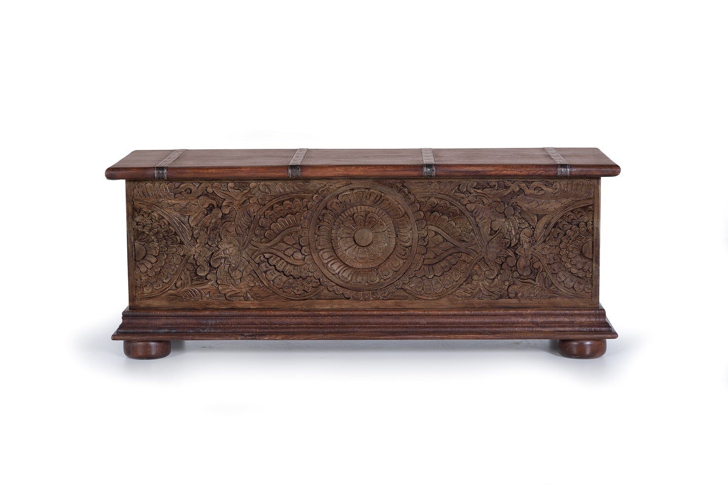 Dwukolorowa brązowa skrzynia manguier