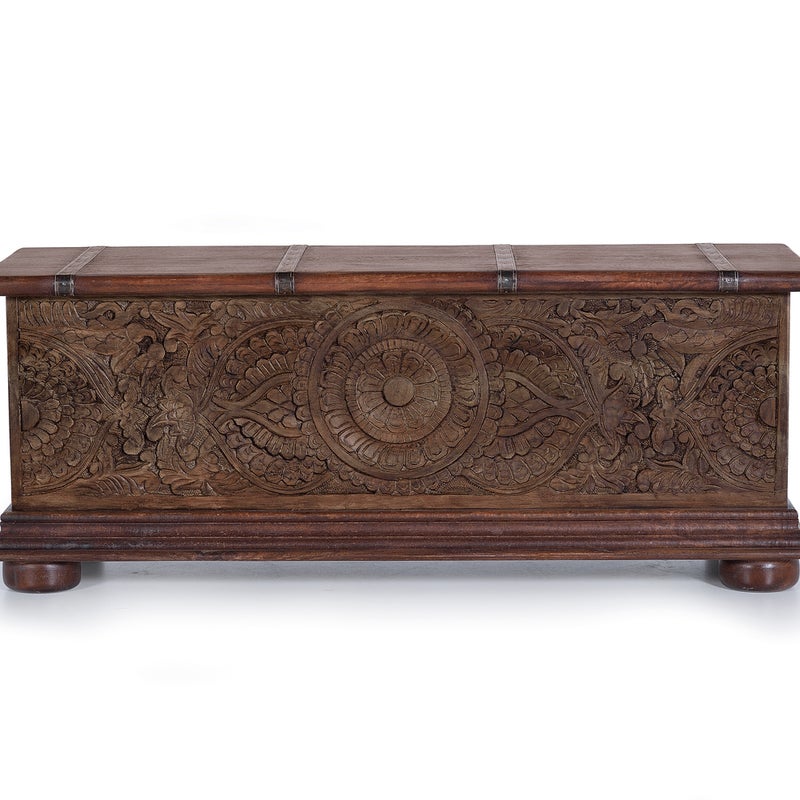 Dwukolorowa brązowa skrzynia manguier