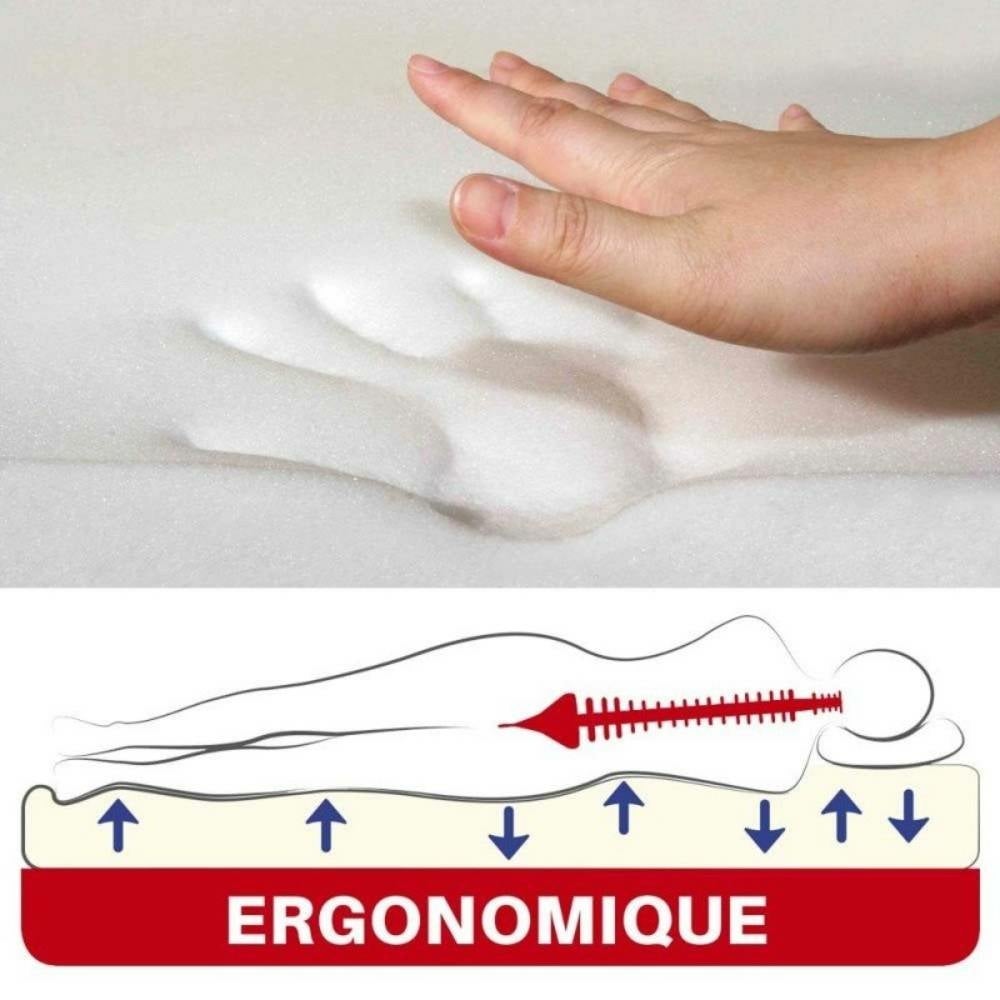 Surmatelas à mémoire de forme - 140 x 190 - Blanc - 2