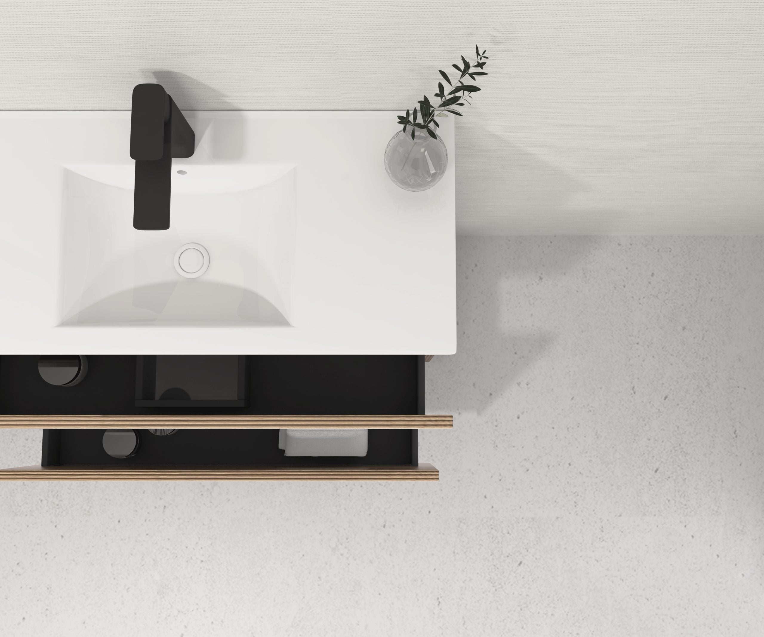 Pack Meuble de Salle de Bain Avantarea avec Vasque Simple et Miroir Uni CARCANS Alcatraz 80CM - 3