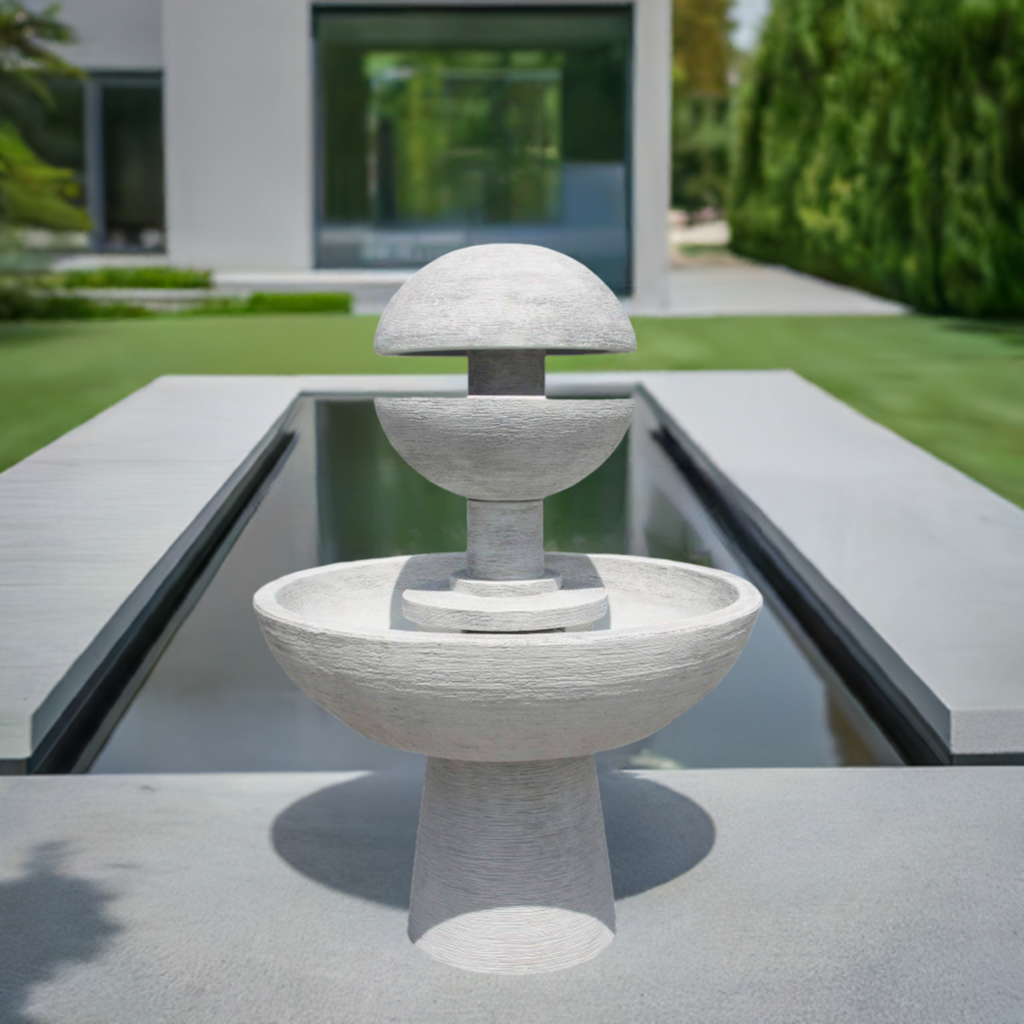 Fontaine de Jardin moderne ERASMA 100x135cm. de Betón Pierre. Couleur Gris - 2