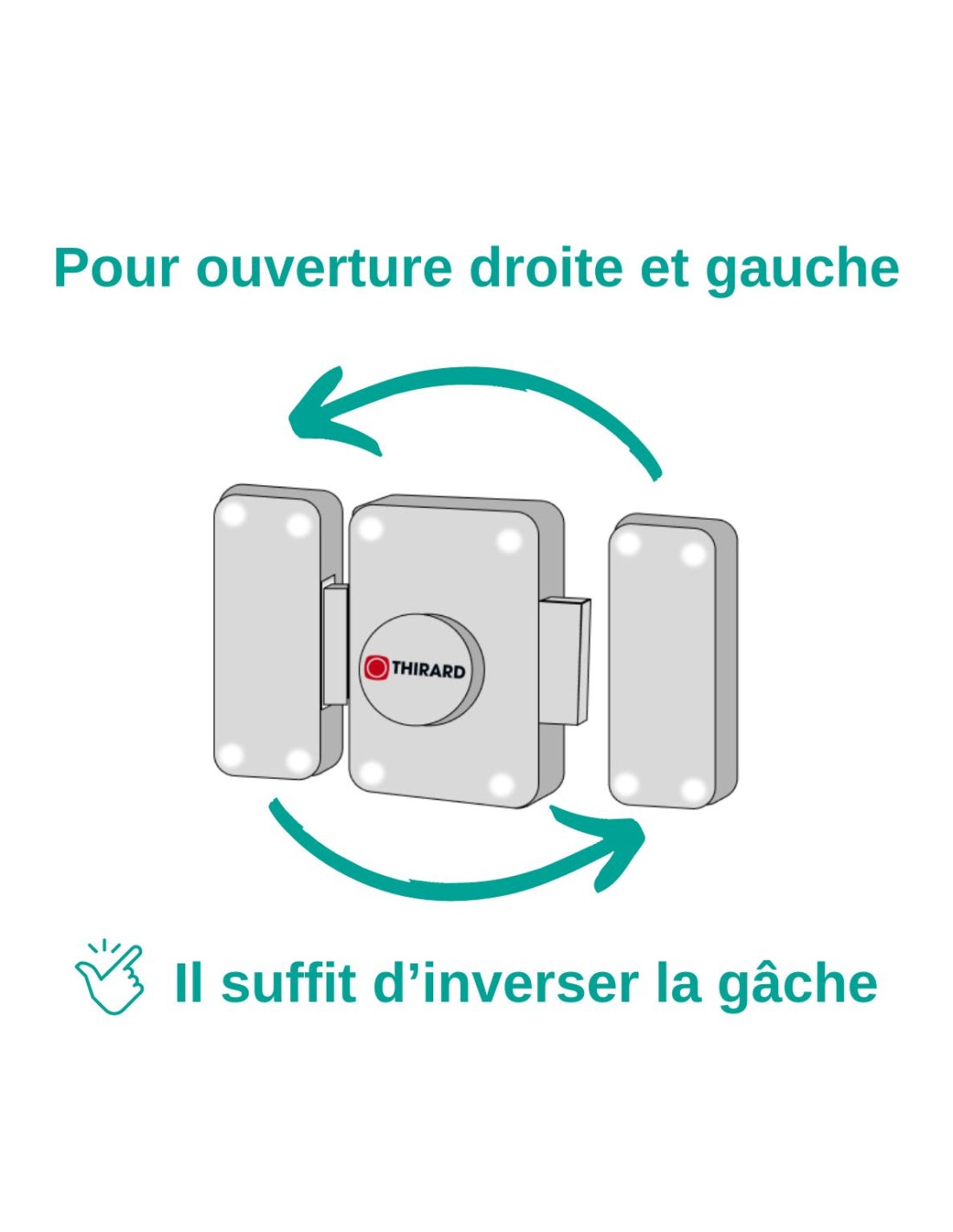 THIRARD - Verrou à bouton Concorde pour porte d'entrée, cylindre 45mm, acier, 3 clés, époxy bronze - THIRARD - 7