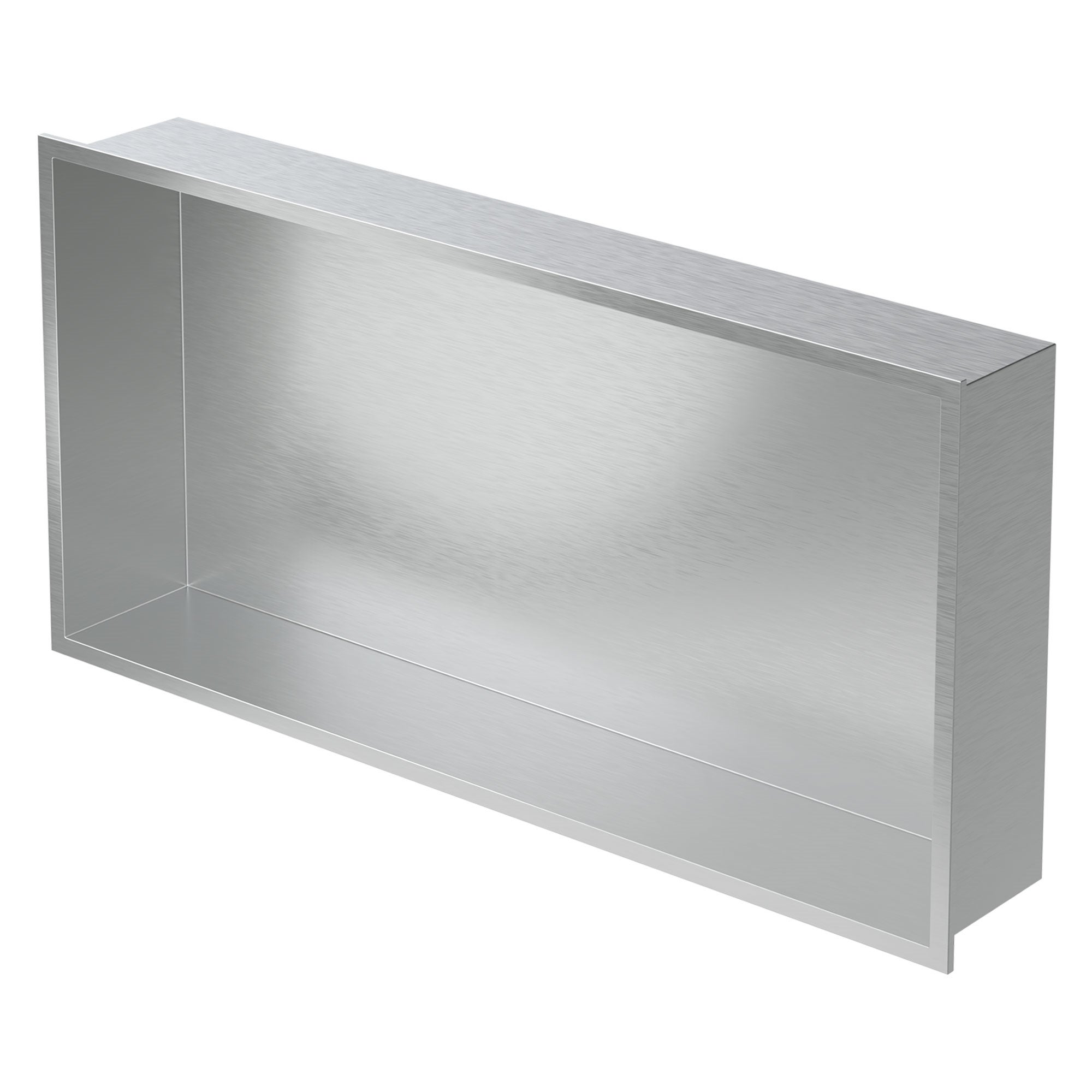 Nicchia Da Doccia In Acciaio Inox 60x30cm - Doppio Scaffale, Montaggio A Incasso | Senza Necessit&agrave; Di Piastrelle