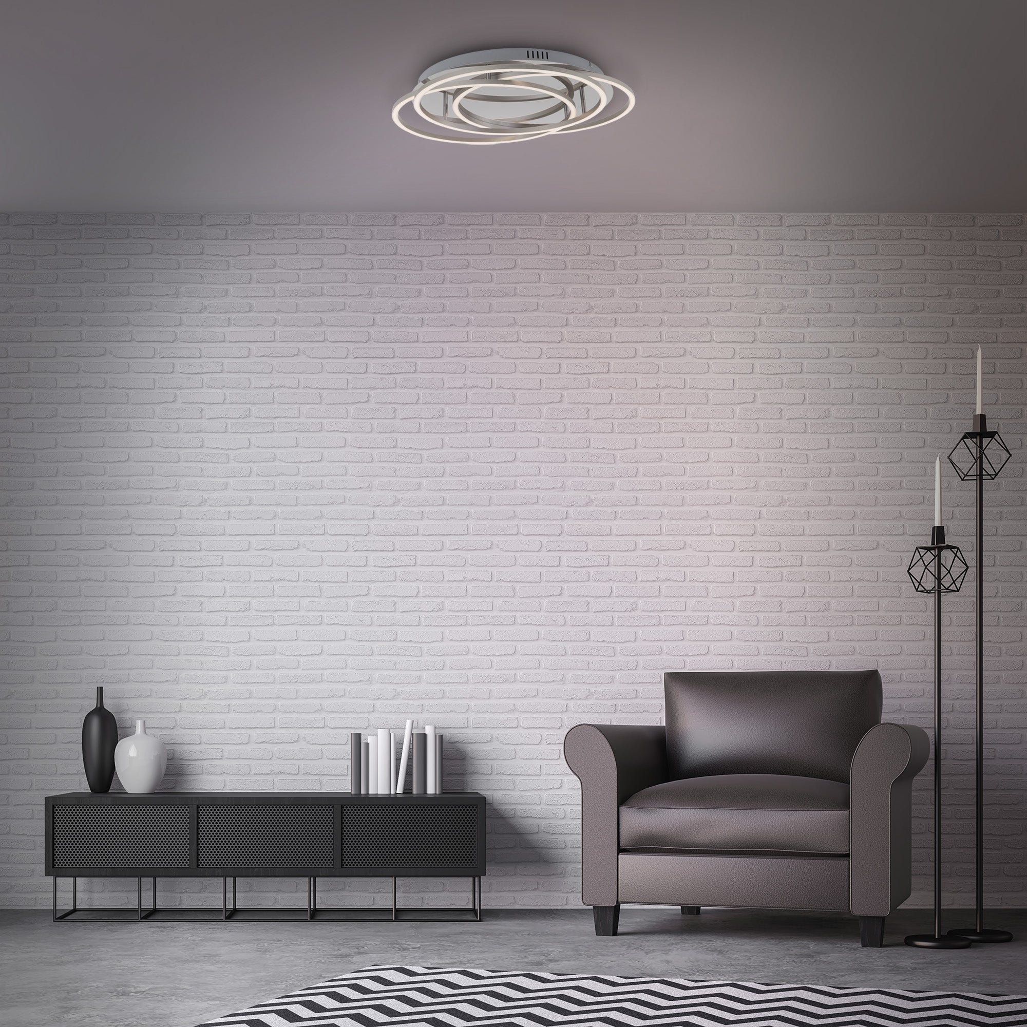Plafonnier LED BRILONER LEUCHTEN FRAME, 56 W, 4800 lm, IP20, chrome-alu, métal-plastique, intensité lumineuse variable, Ø 52,5 cm - 6