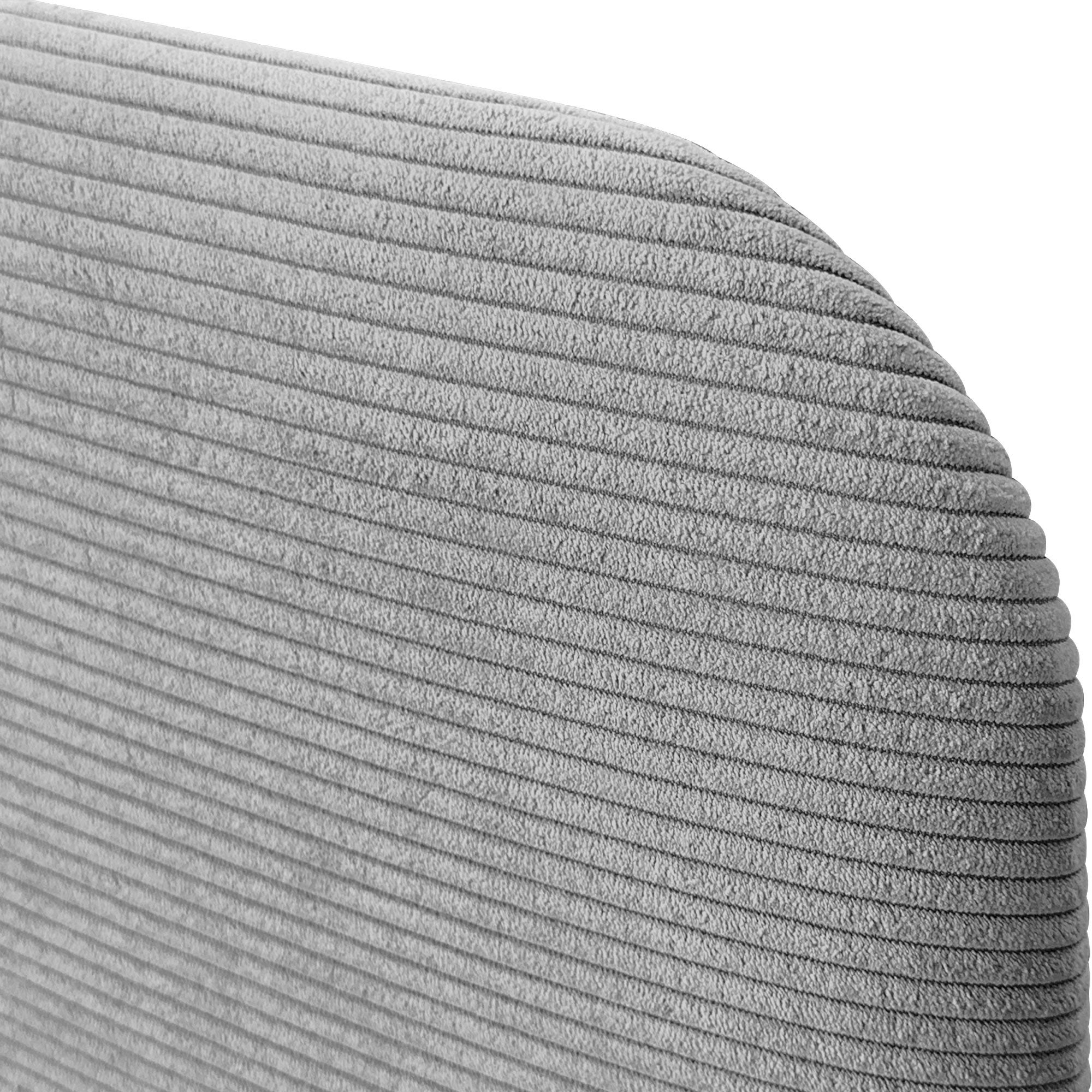DHOME Cabecero Tapizado en Pana con Patas Redondeado para Pared Acústicos Cabeceros Absorbentes Cabezal Cama Dormitorio (Gris, 160cm) - 3