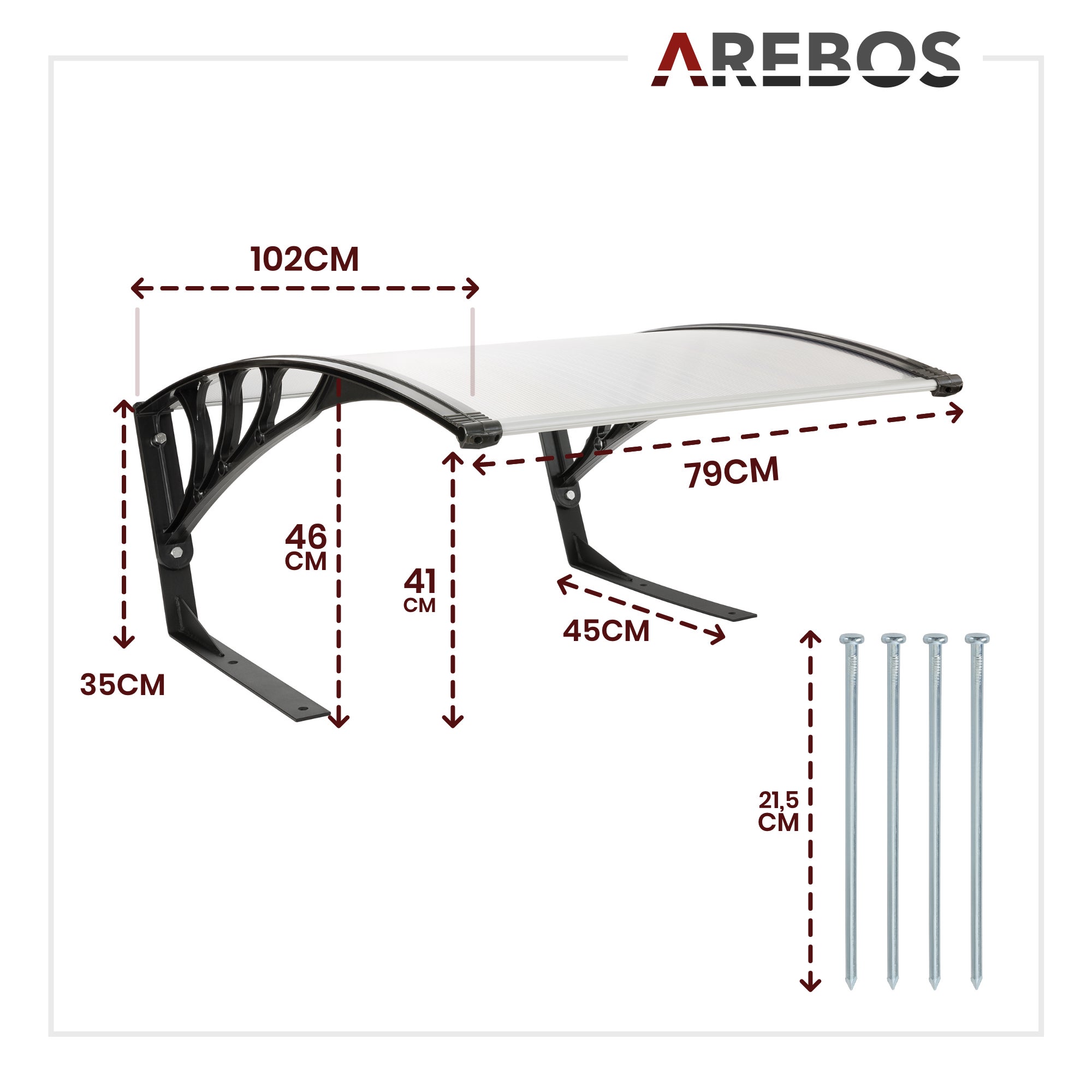 AREBOS Garage de tondeuse robot Abri pour Robot Taille 102 x 79 x 46 cm Résistant aux intempéries + protection UV - 7