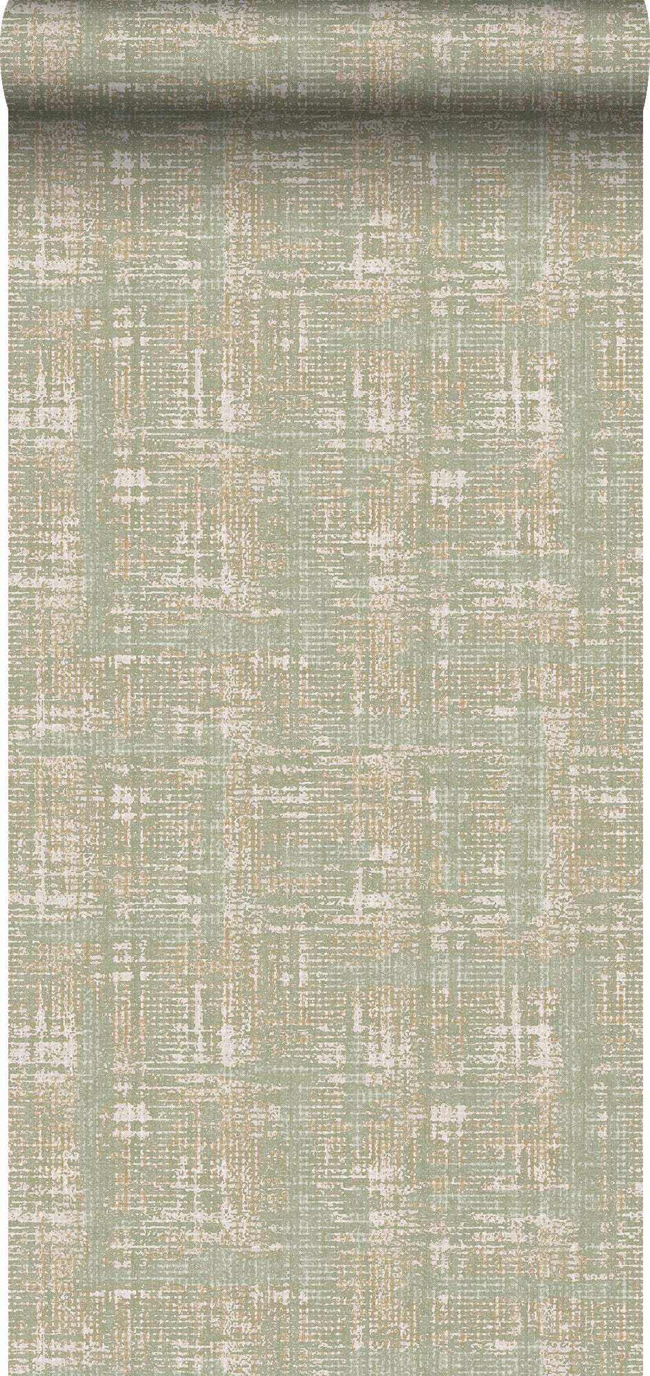 Tapeta lniana tekstura szaro zielonym - 53 cm x 10 m - SANDERS &amp; SANDERS
