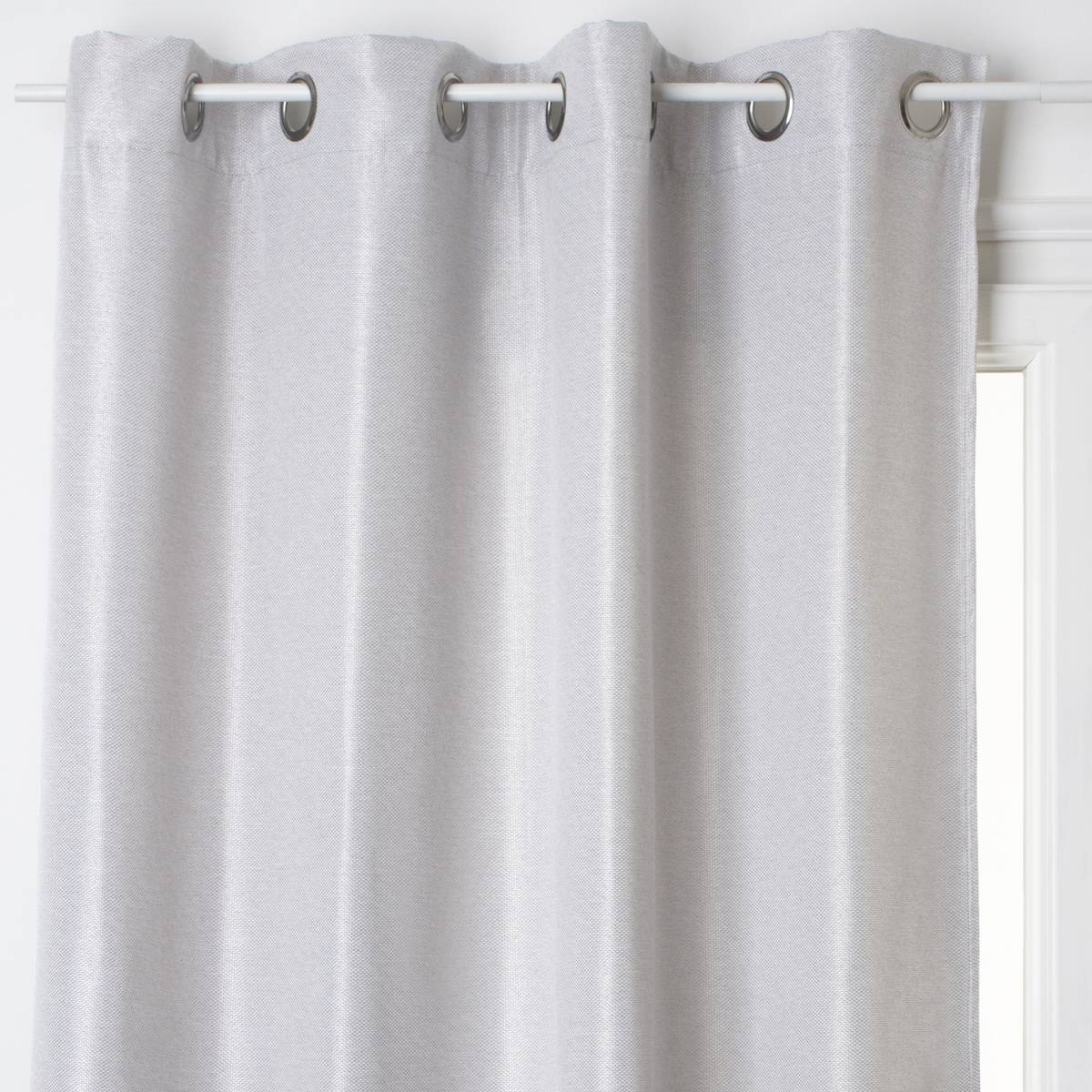 Rideau Voilage Gris Clair La Redoute Intérieurs - 350 X 140 Cm, Œillets - Tissu Polyester