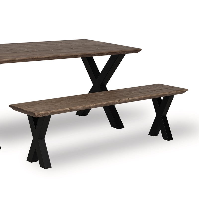 BLENOM Banc en bois massif durable Maku Chêne Antique Bord biseauté 140x33x45cm XN - 2