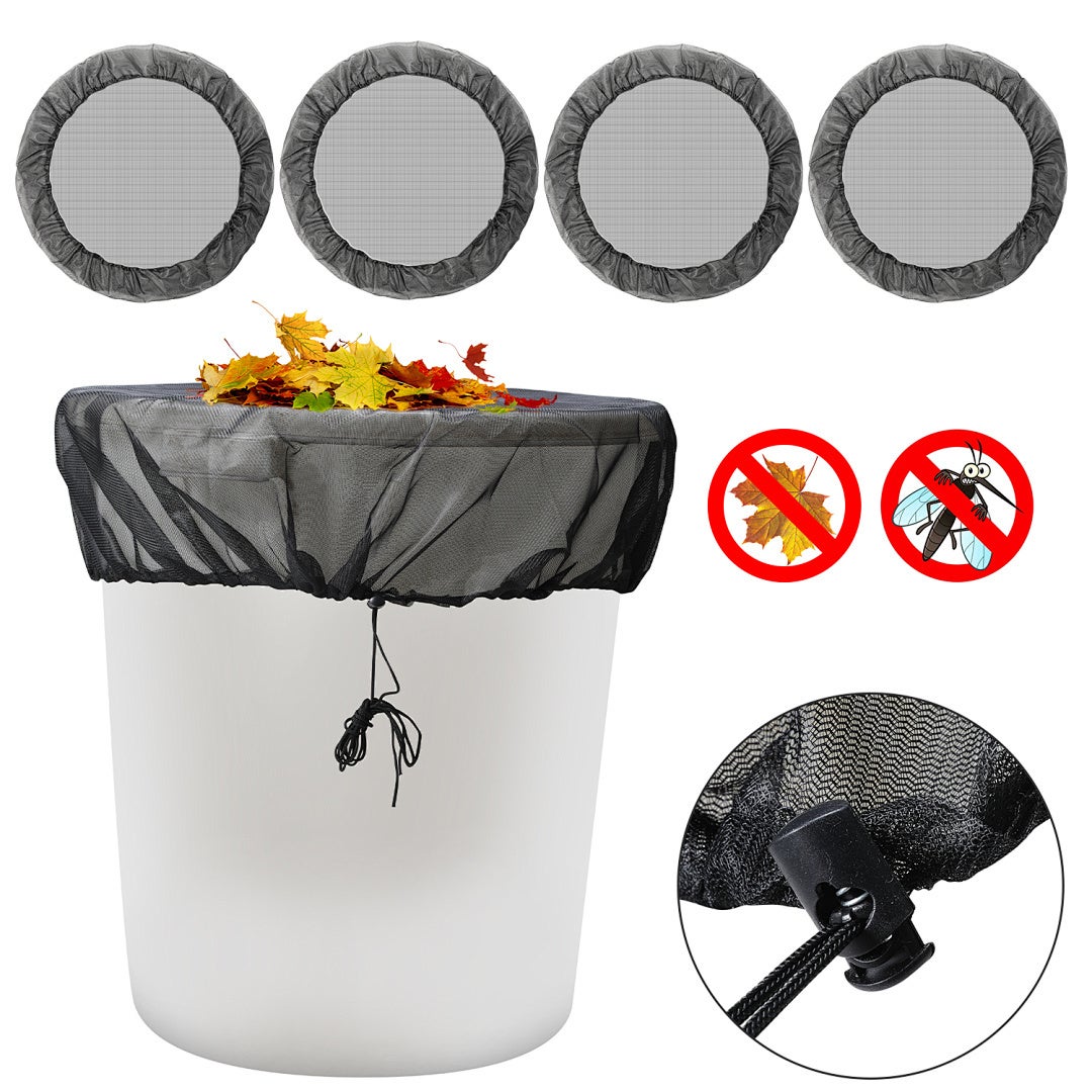 Zestaw 4 filtrów do zbiornika na deszczówkę 95 cm – regulowany filtr do zbieracza wody z sznurkiem ściągającym