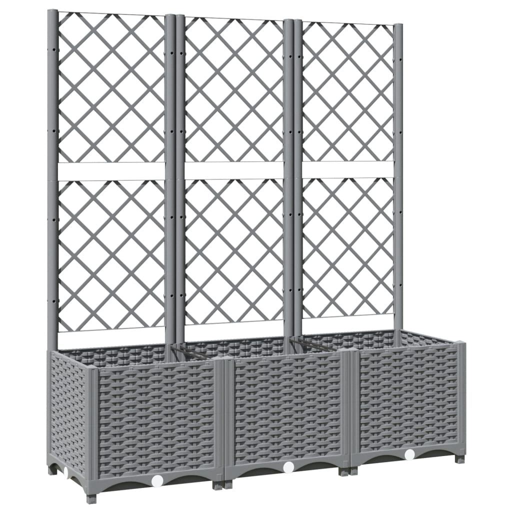 Jardinière avec treillis Gris clair 120x40x136 cm PP - 9