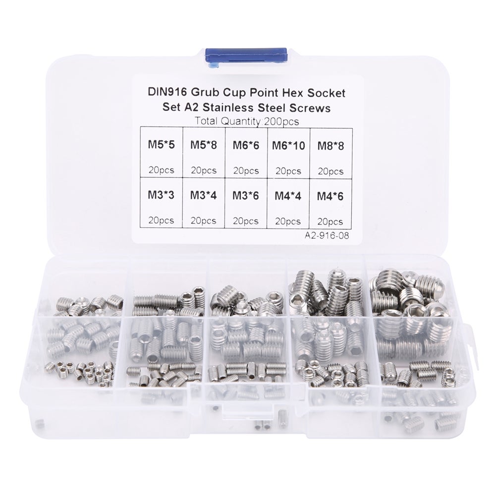 5/50 Pz M2 M2.5 M3 M4 M5 M6 M8 DIN916 A2 304 In Acciaio Inox - Foto 7