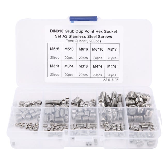 5/50 Pz M2 M2.5 M3 M4 M5 M6 M8 DIN916 A2 304 In Acciaio Inox - Foto 7