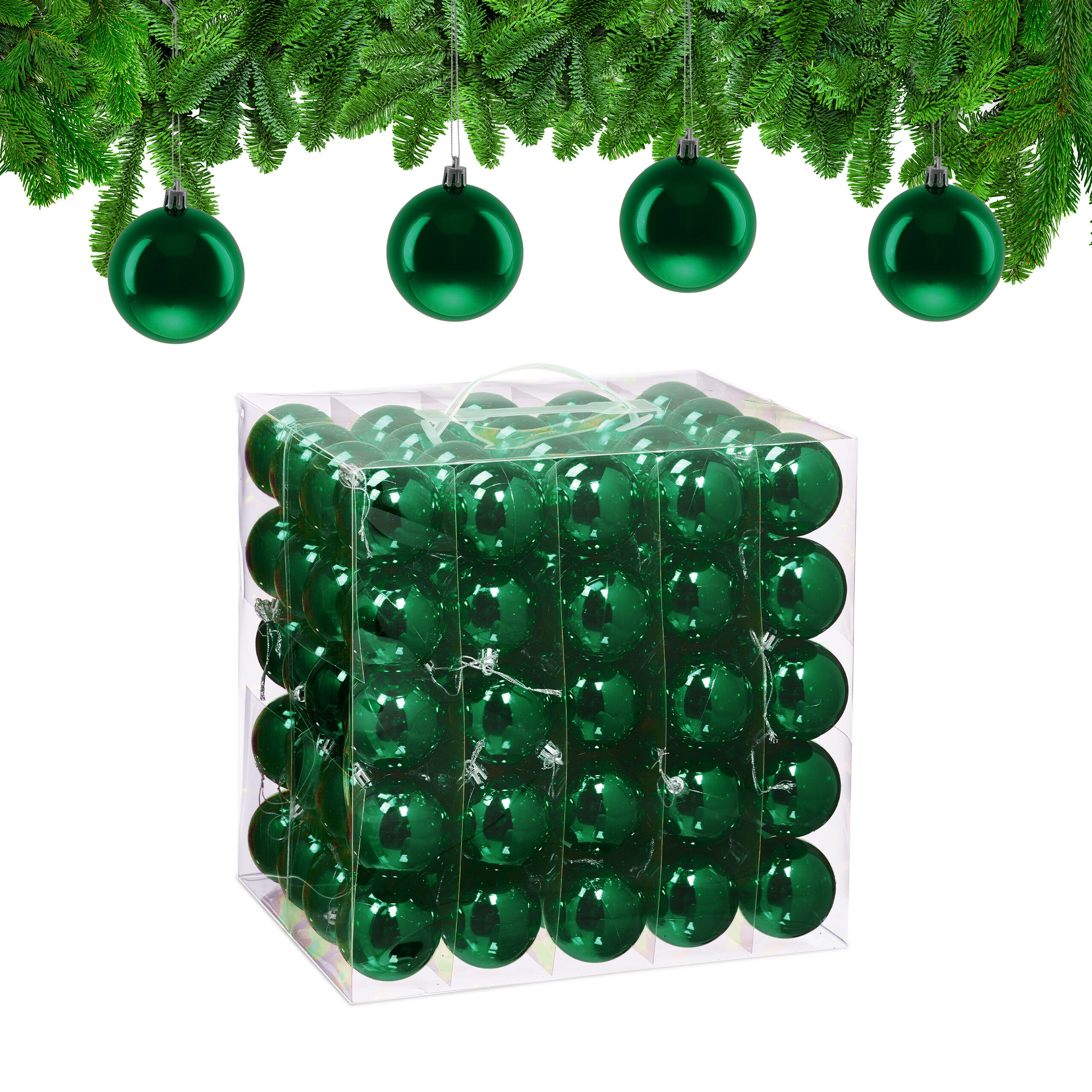 Relaxdays Boule de Noël, lot pratique de 50, plastique robuste, pour décorer le sapin, diamètre