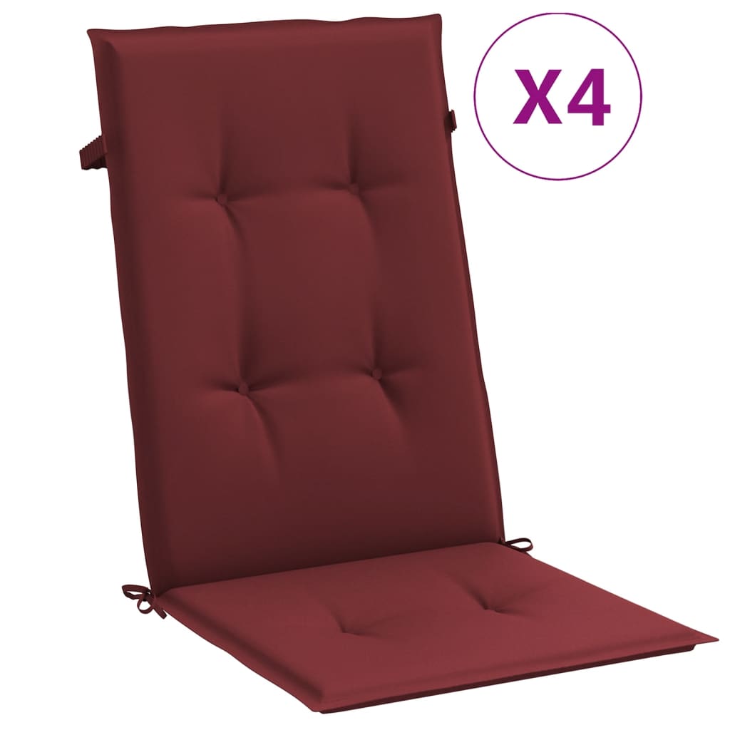 Detex Lot De 2 Coussins De Chaise Jardin Dossier Haut Anthracite 118x45x7 Cm - Oreiller Amovible Hydrofuge