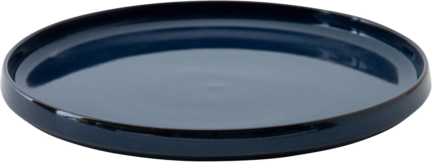 Taca ceramiczna na kwiaty w kolorze niebieskim o średnicy zewnętrznej 21 cm, odpowiednia do skrzynek kwiatowych wewnątrz i na zewnątrz, 1 sztuka