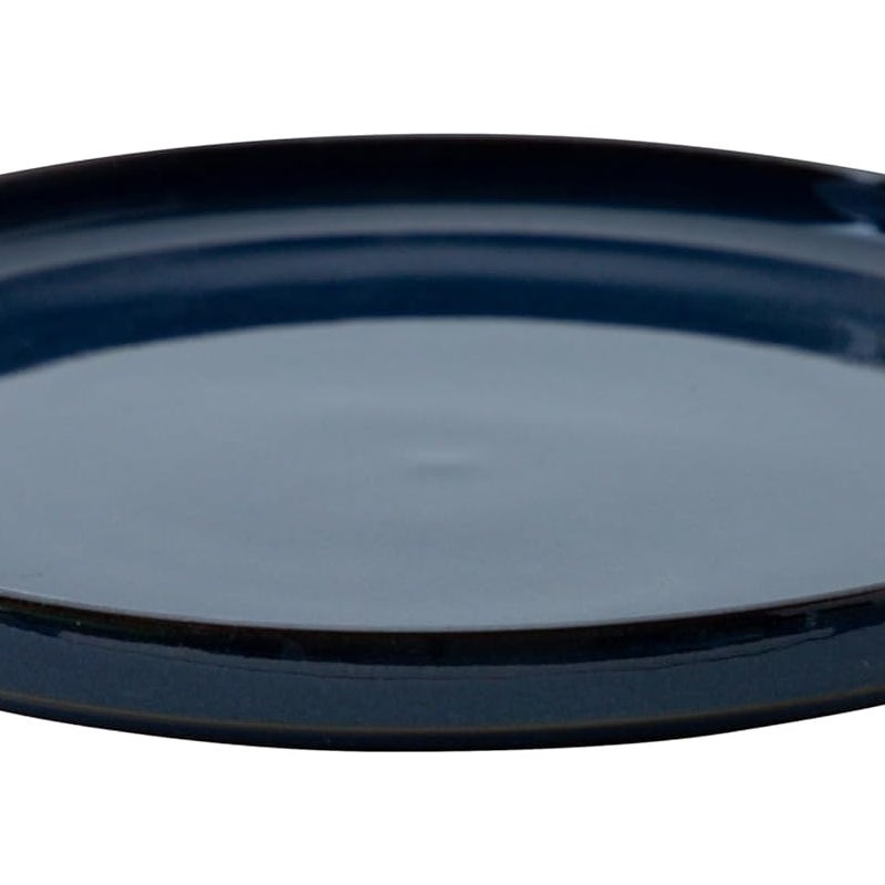 Taca ceramiczna na kwiaty w kolorze niebieskim o średnicy zewnętrznej 21 cm, odpowiednia do skrzynek kwiatowych wewnątrz i na zewnątrz, 1 sztuka