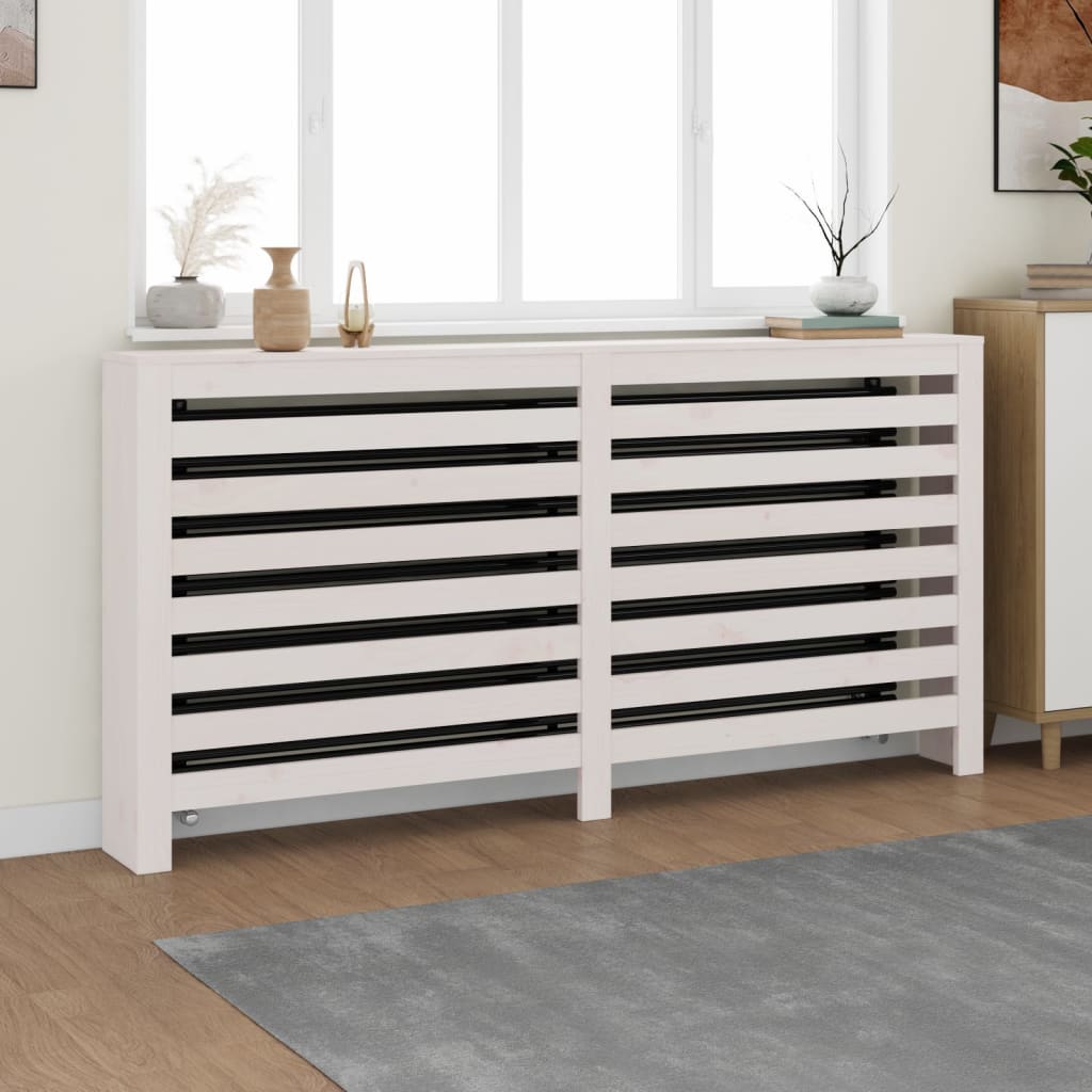 Cache-radiateur Blanc 169x19x84 cm Bois massif de pin | Leroy Merlin