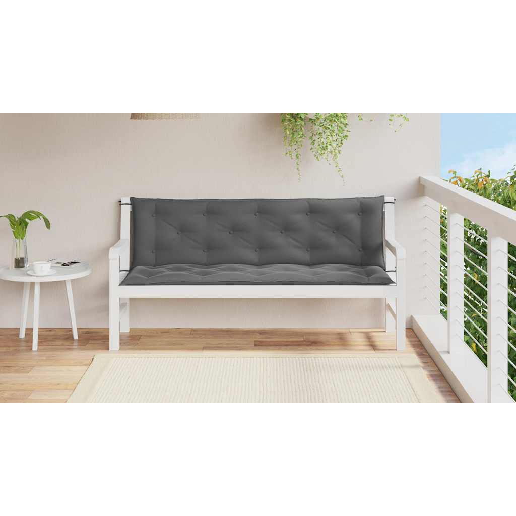 Coussin de banc de jardin tissu Oxford anthracite 150x(50+50)x7 cm - 3
