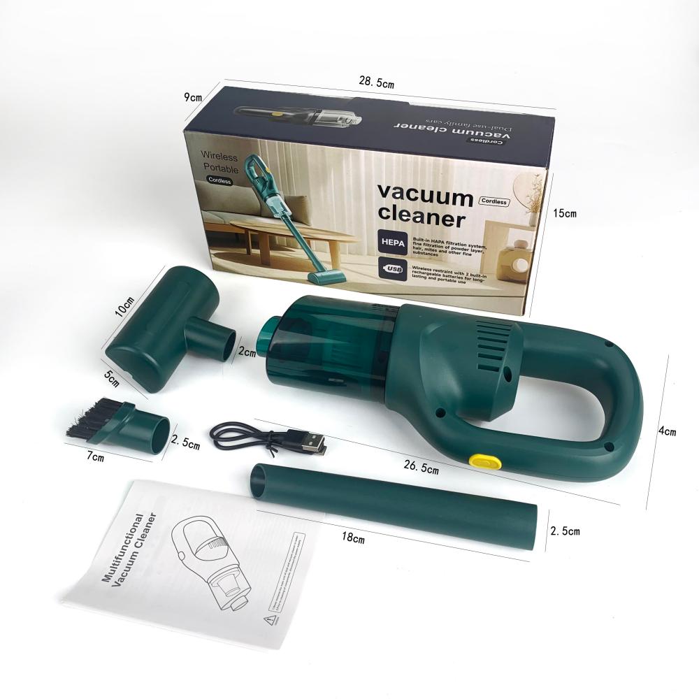 Aspirateur sans Fil Rechargeable - Puissant, Portable et Polyvalent - Spécial voiture - Modèle noir - 6