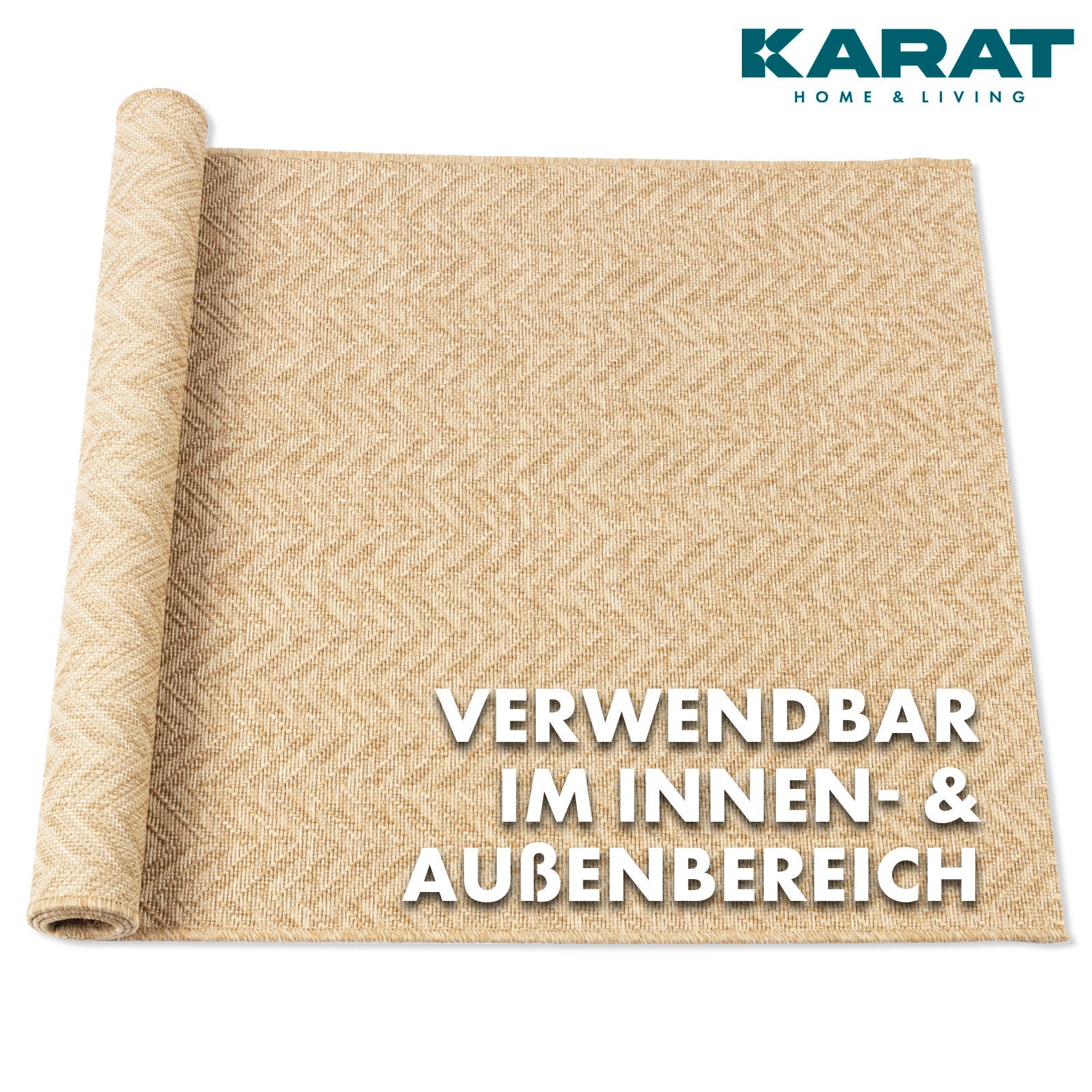 Tapis d'extérieur Pour terrasse et balcon, Cheron Beige, 80 x 150 cm - 4