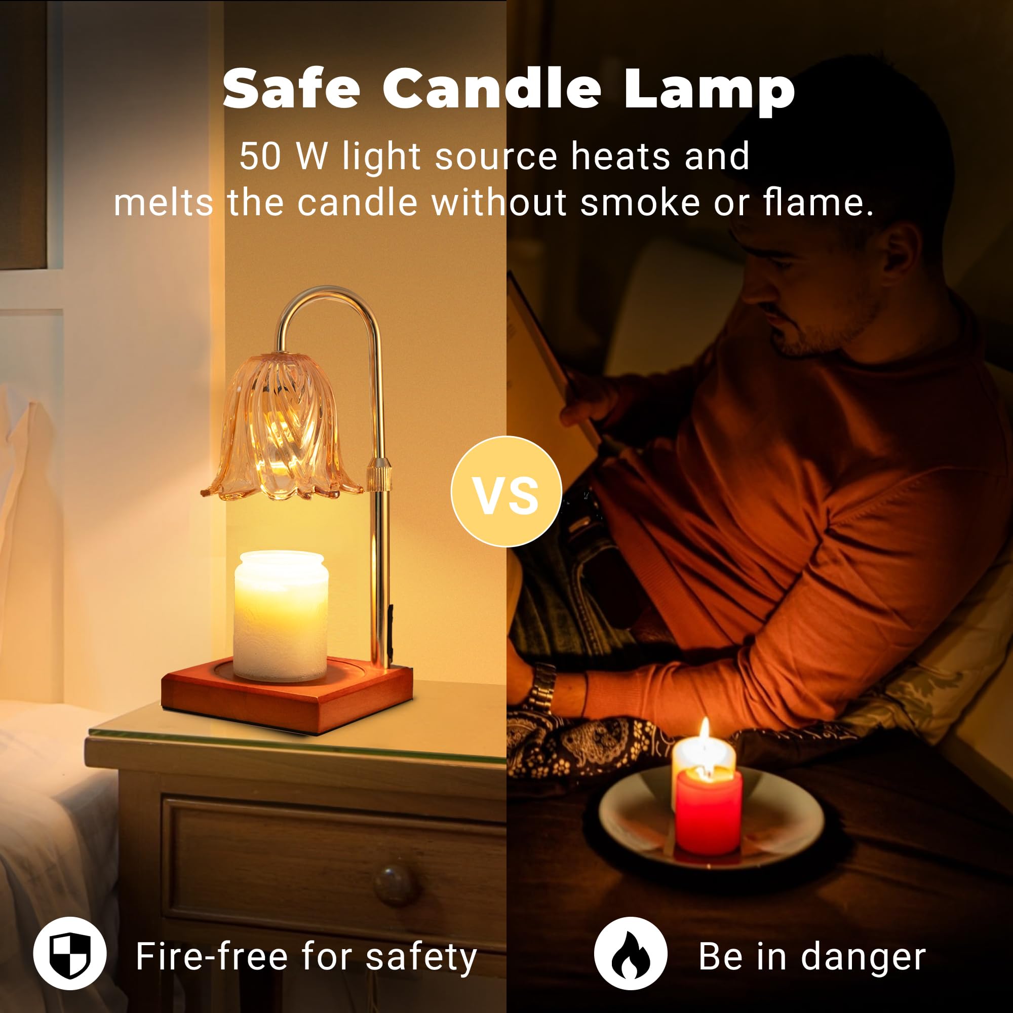 Lampada Bruciatore Per Oli Essenziali In Ceramica A Forma Di Candela - Luce Notturna E Diffusore Di Aromi