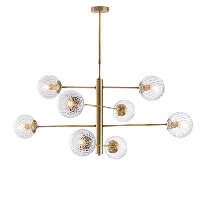 Lampa wisząca Demetra z brązowanego żelaza szczotkowanego 8 lamp 108 Ø103 BL279-8-BRZ