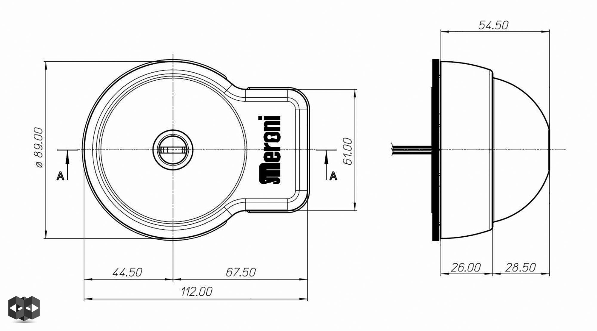 Zamek zabezpieczający do furgonetki UFO+ o obudowie 112 mm, chromowany - 3