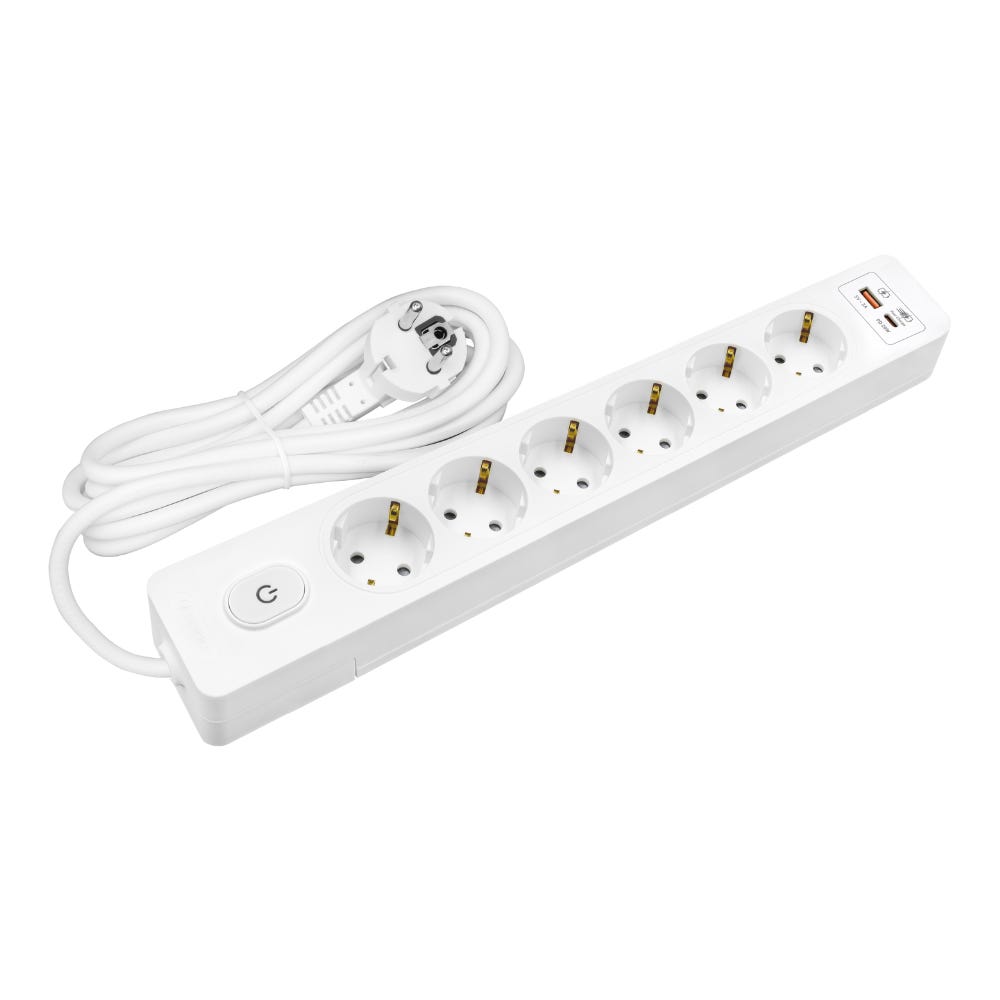 kwmobile Multiprise GaN 6 en 1 - Bloc alimentation 1 prise type F avec 2x port usb-a 3x port usb-c - Prise multiple câble 1,5 m chargeur gan téléphone ordinateur tablette kwmobile Multiprise GaN 6 en 1 - Bloc alimentation 1 prise type F avec 2x port usb-a 3x port usb-c - Prise multiple câble 1,5 m chargeur gan téléphone ordinateur tablette
