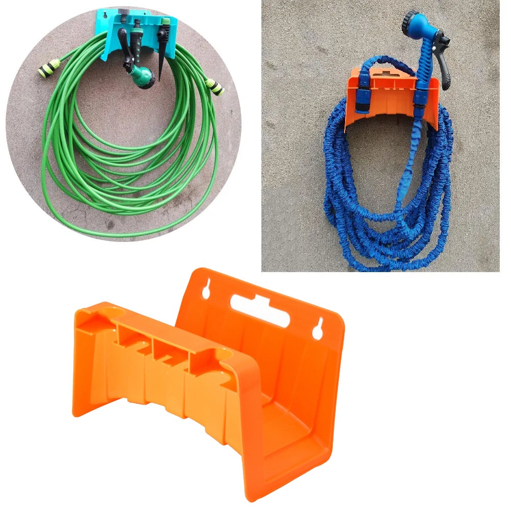 AERZETIX Supporto Da Muro Per Tubo Da Giardino - Avvolgimanichetta In ABS Verde, Salvaspazio Per Tubo Acqua (150x250x124 Mm) - 2
