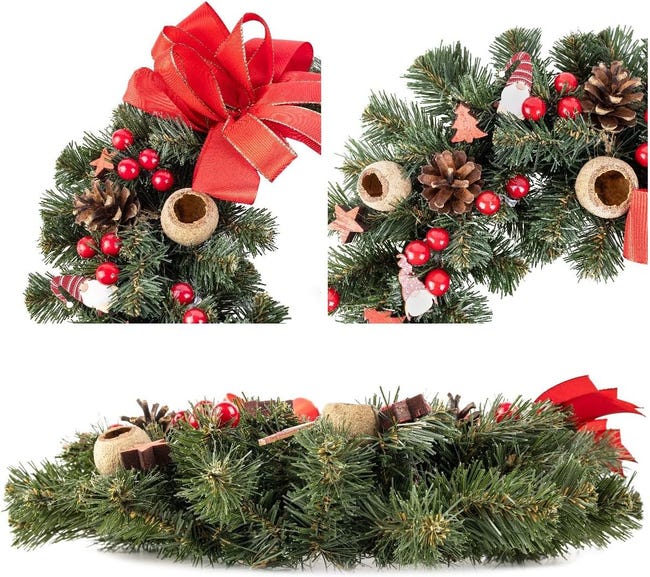 Ghirlanda di Campanelle di Natale - Ghirlanda per Porta di Natale, Ghirlanda Finta Rustica | Ghirlanda 'Avvento Natalizia con Fiocco e campanella, ghirlande di Pino Natalizie Artificiali con pigne Ghirlanda di Campanelle di Natale - Ghirlanda per Porta di Natale, Ghirlanda Finta Rustica | Ghirlanda 'Avvento Natalizia con Fiocco e campanella, ghirlande di Pino Natalizie Artificiali con pigne