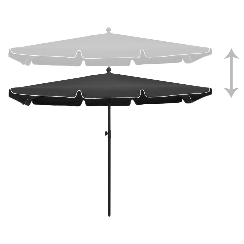 Parasol de jardin avec mât 210x140 Anthracite - 4