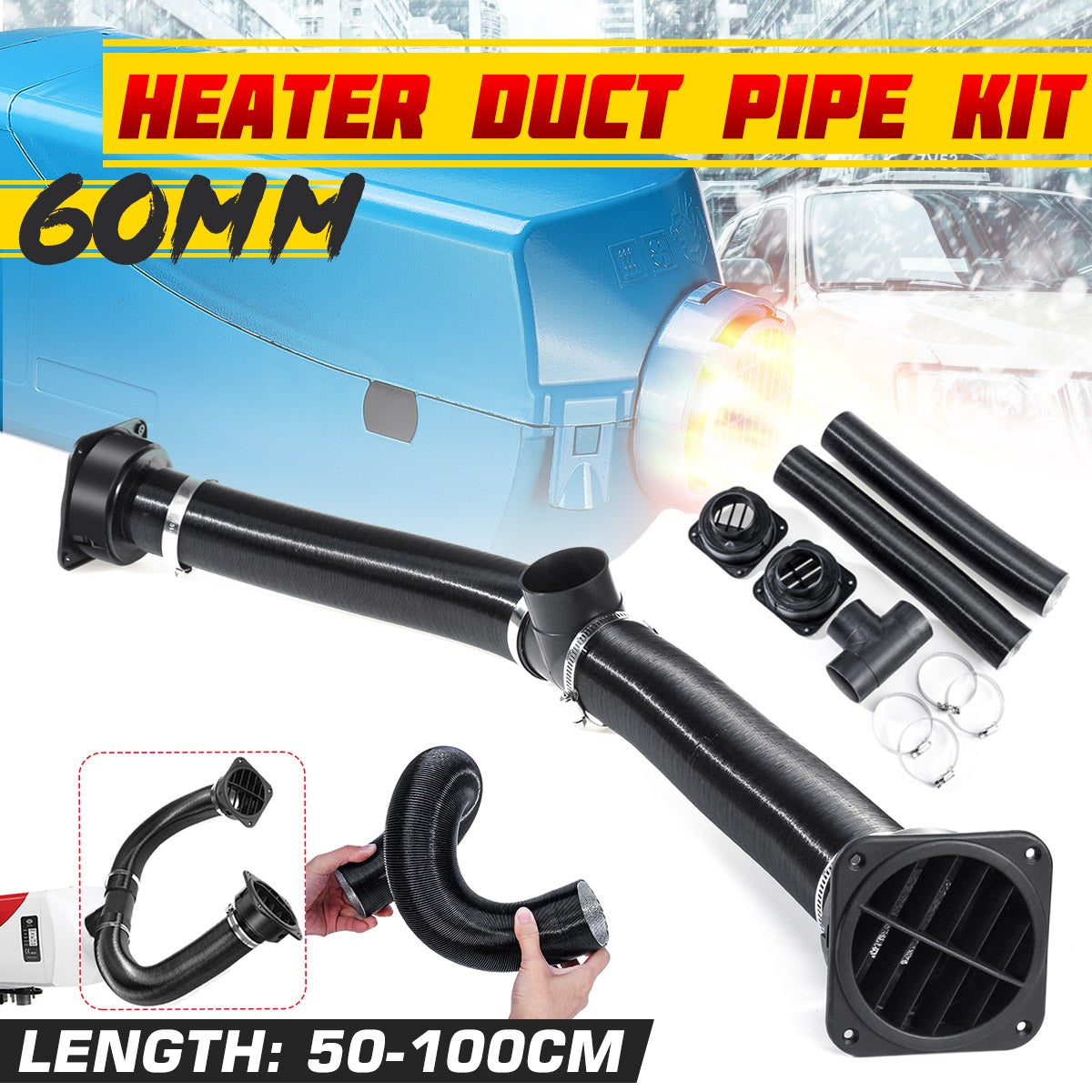 Uscita Aria Calda Per Auto - Condotto 60mm Per Riscaldatore Eber/Webasto/Propex - Foto 11