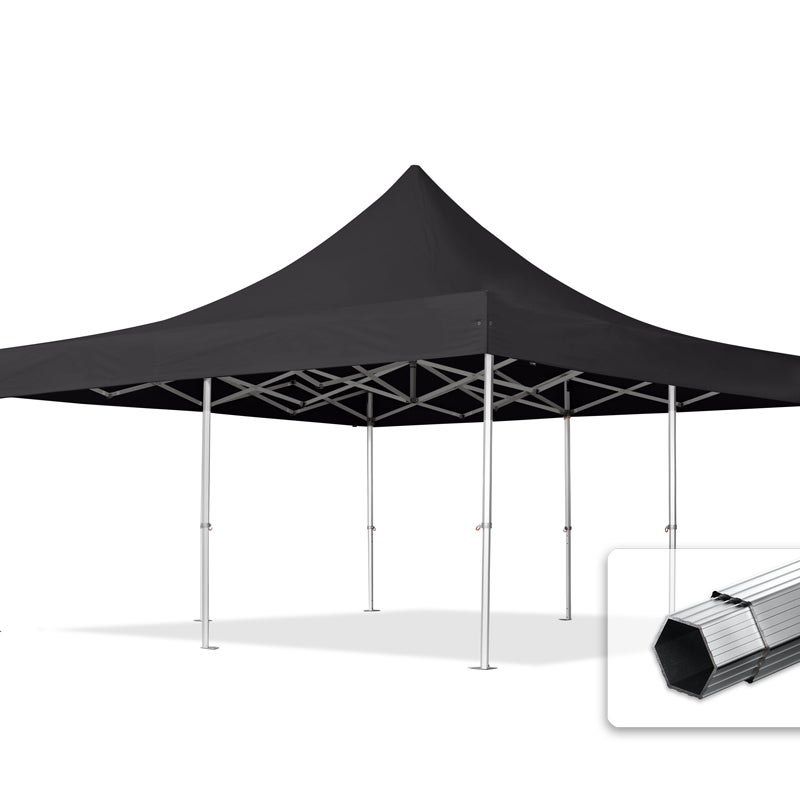 5x5 m Namiot Ekspresowy, PROFESSIONAL Alu 50mm, trudnopalny, czarny