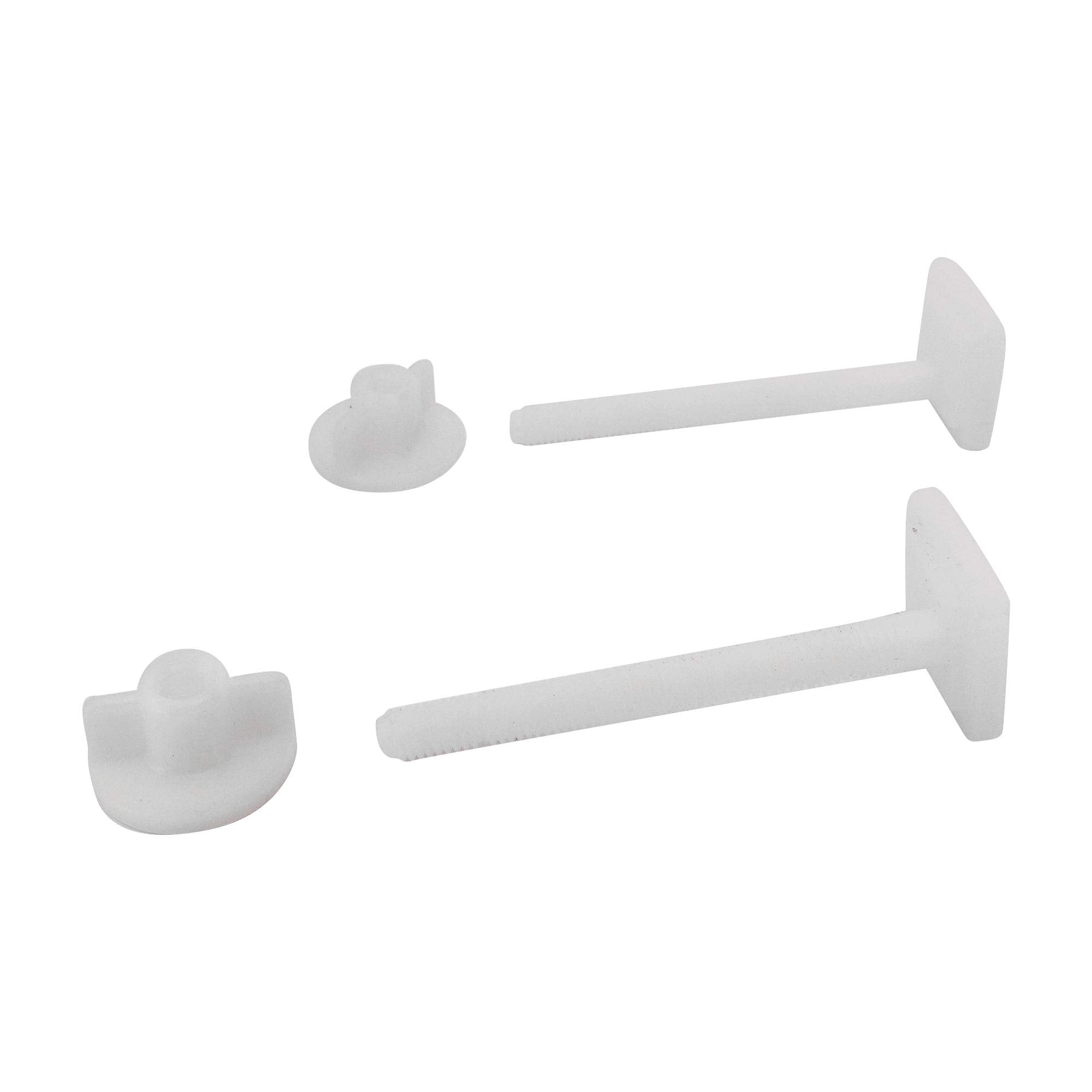 Fixation d'abattant WC avec 2 vis à tête carrée et 2 écrous - plast - 3