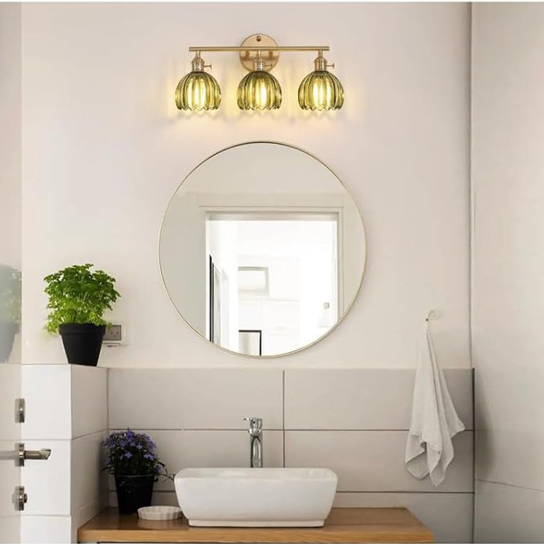 Apparecchio di illuminazione for vanità in cristallo da bagno a 3 luci, illuminazione in acciaio inossidabile Lampade da specchio moderne for vanità for bagno Lampada da parete for decorazioni for la