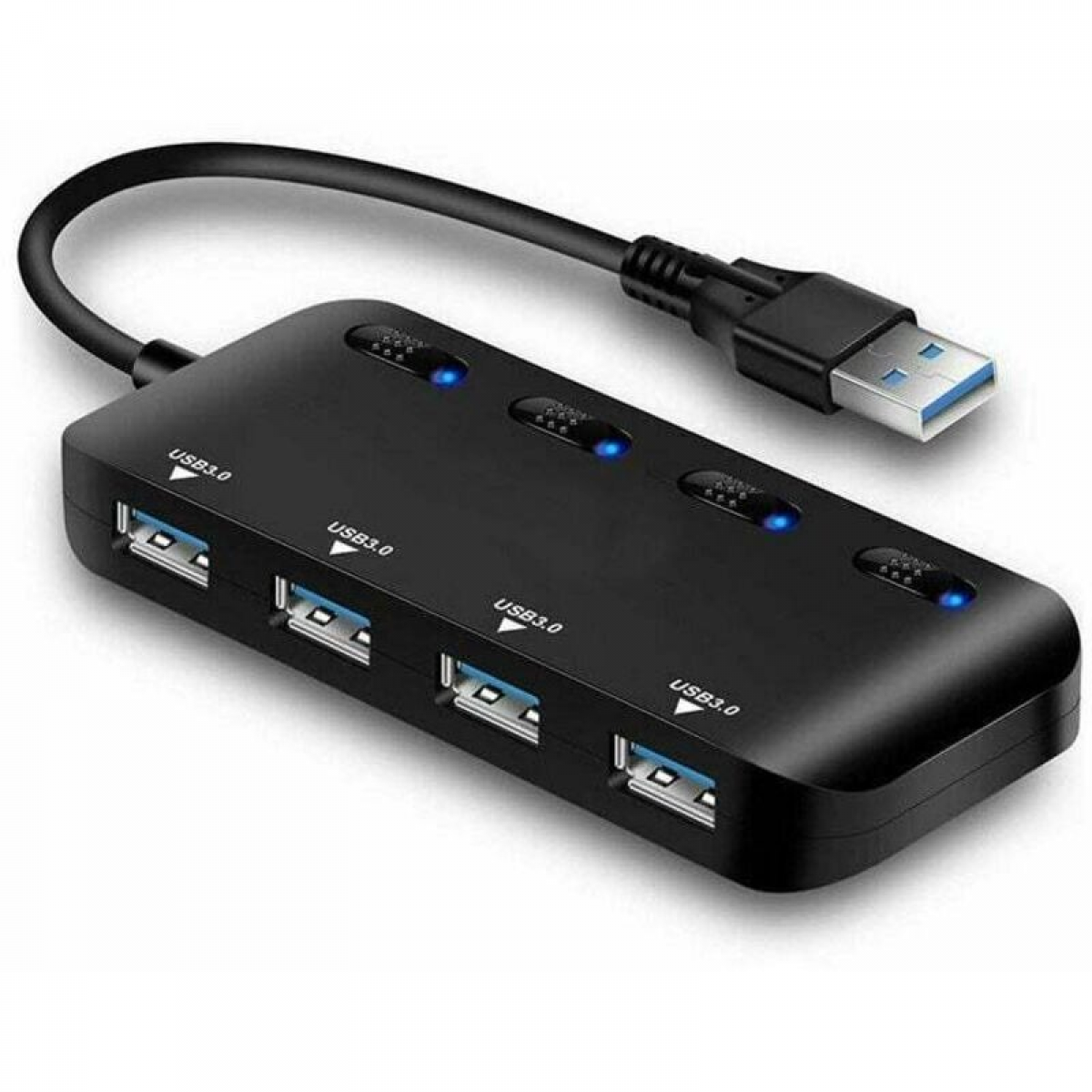 Regleta USB 3.0, concentrador multi-USB ultradelgado de 4 puertos con ...