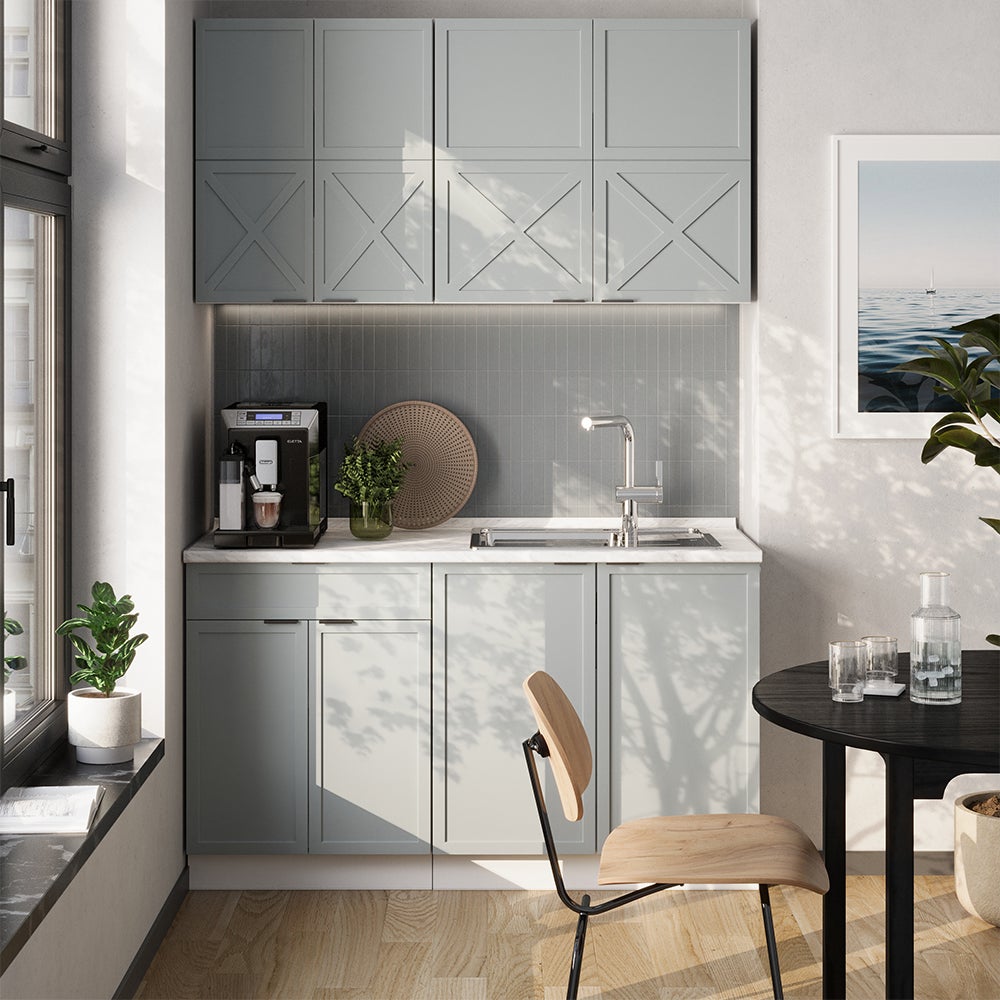 Vicco Cuisine Fame-Line, Bleu clair-gris/blanc, 140cm sans PT - 6